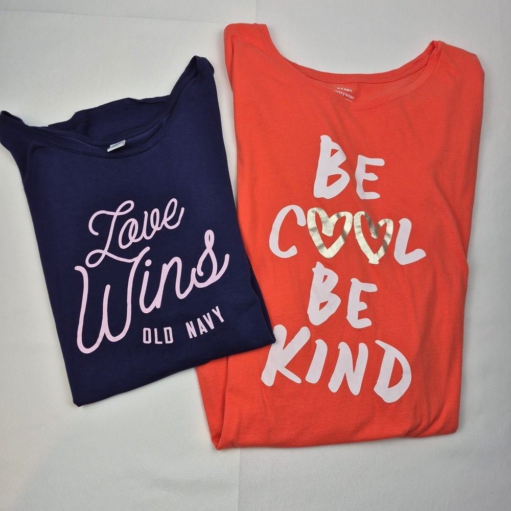 Old Navy XXL & XXL Tall Graphic Tee Lot Love Wins Be Cool Be Kind Pride Positive